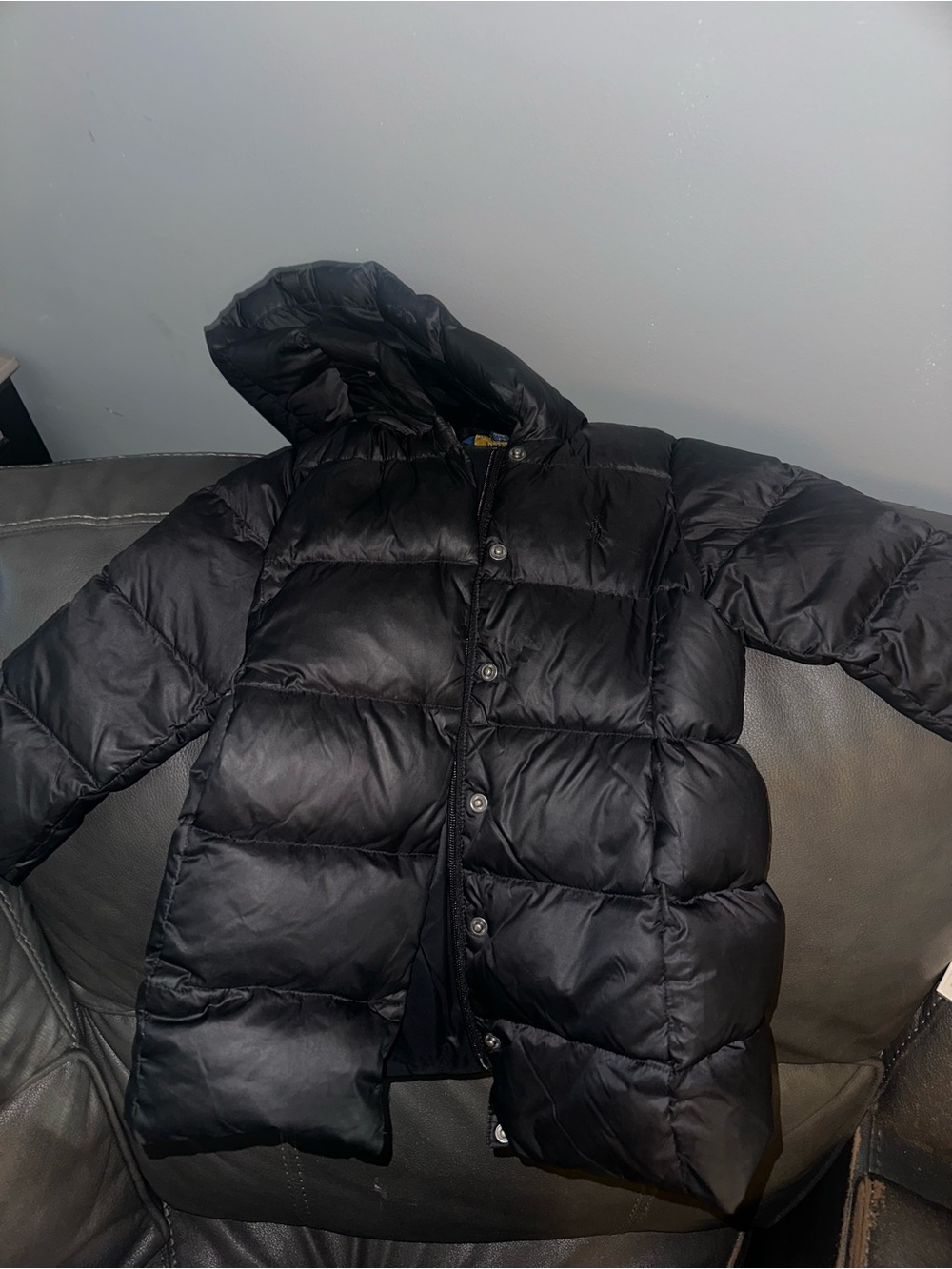 Polo by Ralph Lauren Kids Black Puffer Jacket with Hood